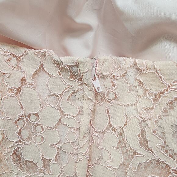 David's Bridal Strapless Lace Dress Size 10 Pink Sweetheart Neckline Formal - Picture 4 of 11